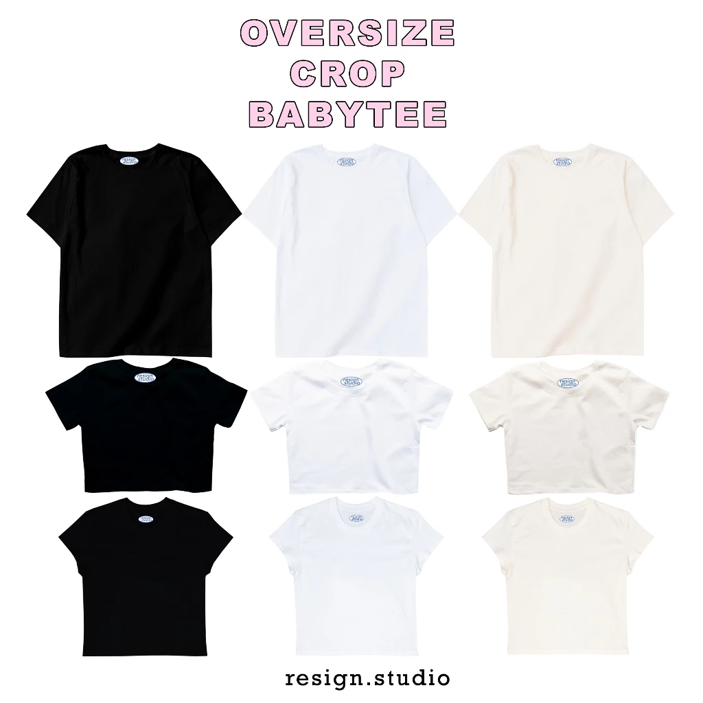 resign studio - เสื้อสีพื้น oversize / crop / babytee