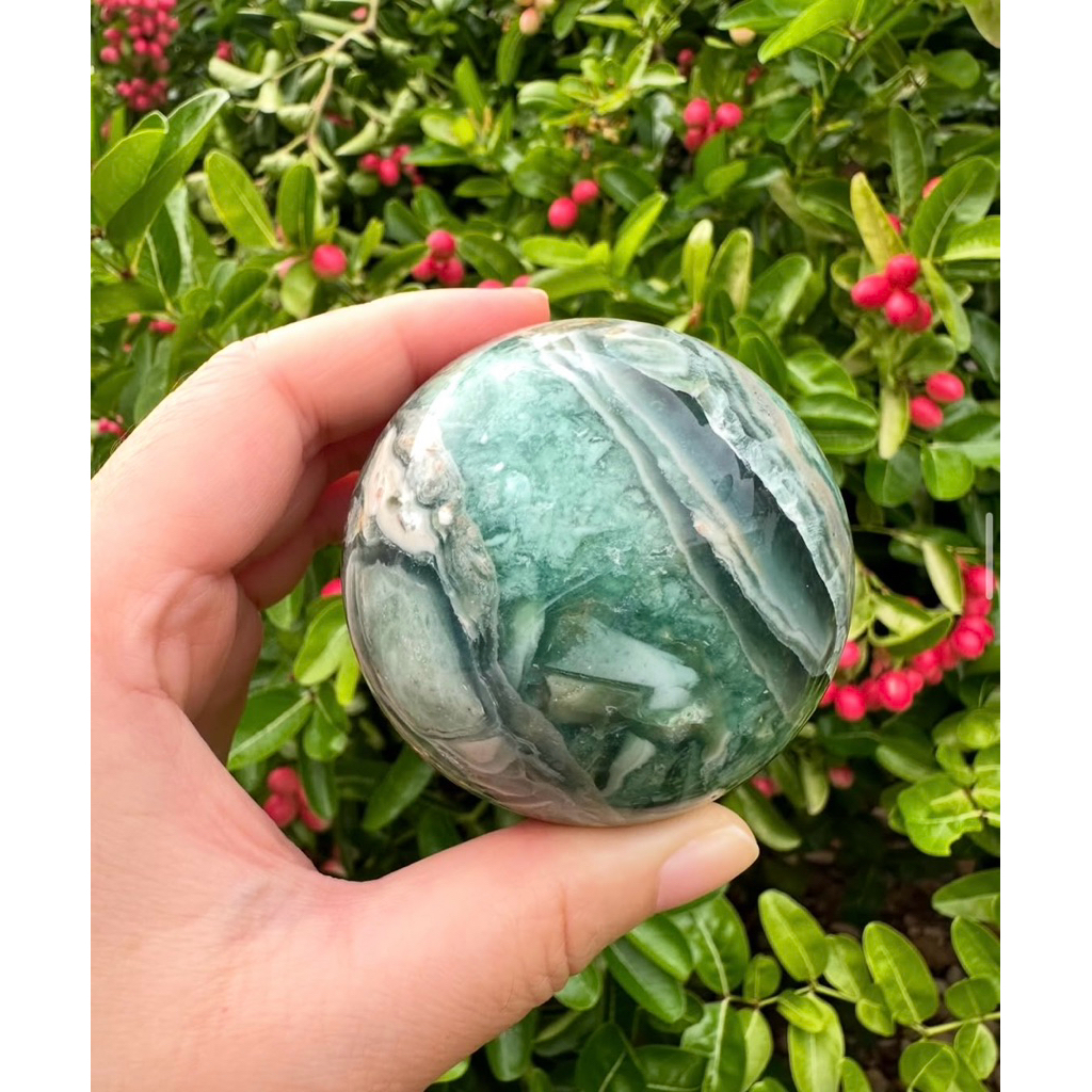 พร้อมส่ง greenvariscite sphere