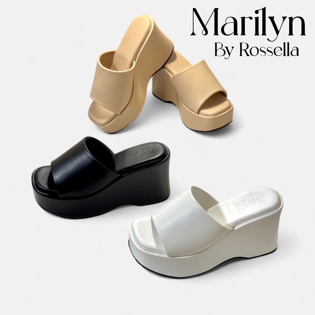 รองเท้าเตารีดคาดใหญ่ส้นสูง 4 นิ้ว ( พื้นนุ่มพิเศษ ) รุ่น Marilyn by Rossella