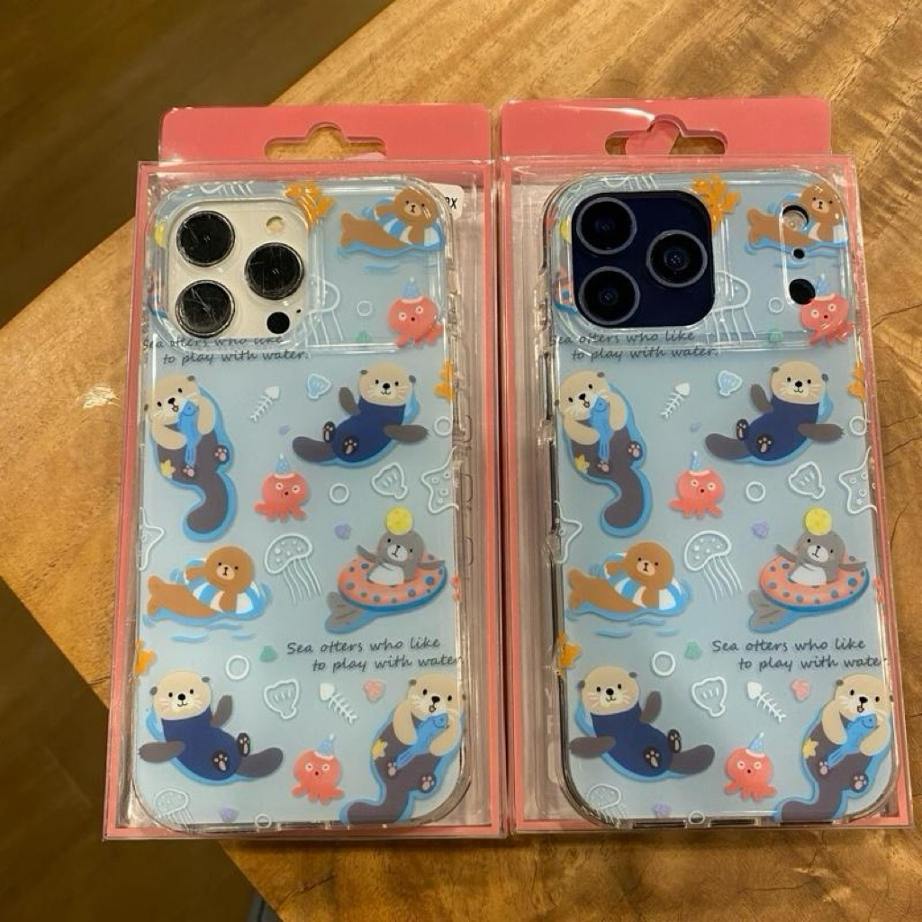 เคสอะครีลิคสกรีนลายแมวน้ำ ขอบกันกระแทก งานขอบนิ่มหลังแข็ง ปุ่ม Camera control ปิด