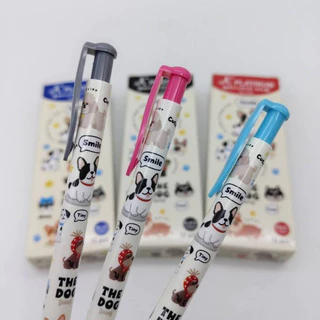 🎀กล่อง 12 ด้าม (469)🎀ปากกาลูกลื่นด้ามการ์ตูนDOG หัว0.38 มิล แบบหัวกด เขียนลื่น เขียนดี เครื่องเขียนสำนักงาน โรงเรียน