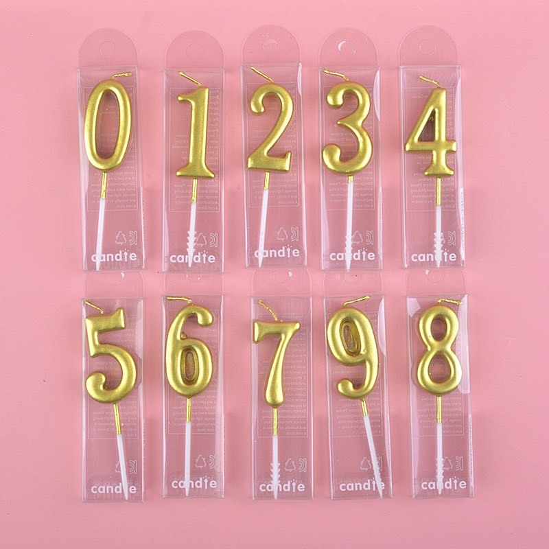 PA1164 เทียนตัวเลขสีทอง วันเกิด ขายส่งขั้นต่ำ 50 ชิ้น สินค้าพร้อมส่งในไทย