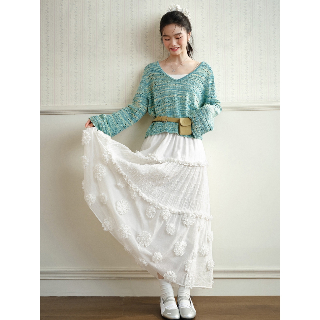 [Preorder] KUOSE : Floral Tiered Maxi Skirt