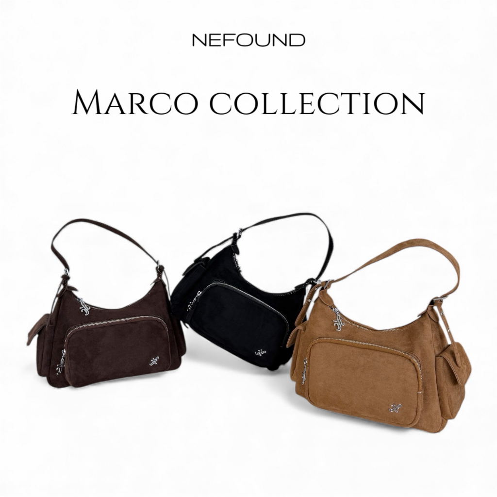 NF25033 NEFOUND กระเป๋าคาร์โกรุ่น Marco bag หนังกลับ Premium ดีไซน์เก๋ ไม่ซ้ำใคร