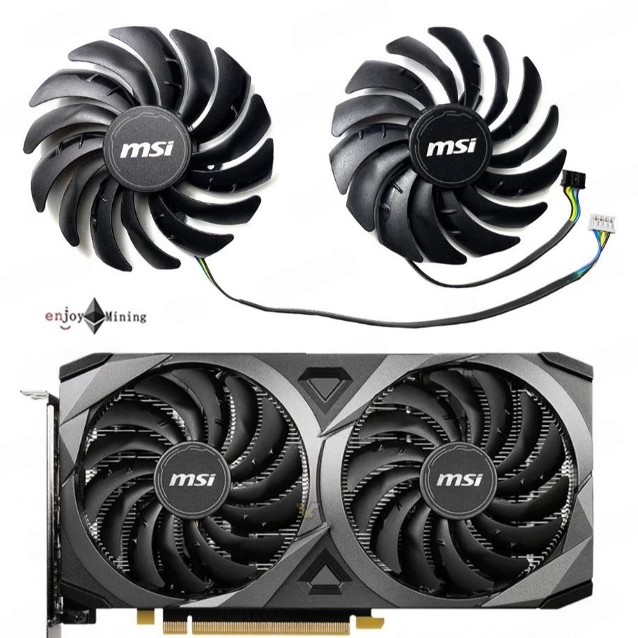 พัดลมการ์ดจอ MSI RTX  3050 3060 3060ti 3070 VENTUS RX 6600 6700xt MECH (PLD10010S12HH)