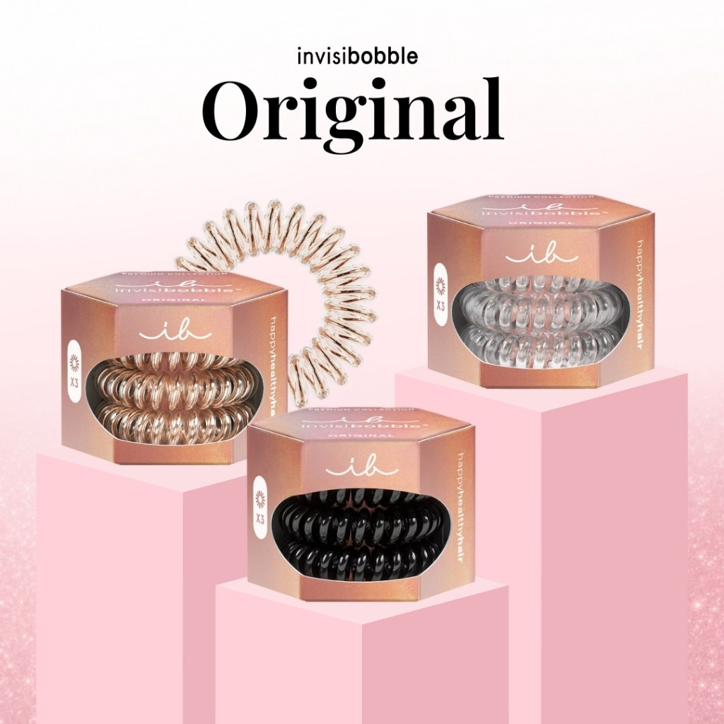 invisibobble รุ่น Original ยางรัดผมรุ่นมาตรฐาน สำหรับผมปานกลาง ถนอมผม ไม่เป็นรอย มัดอยู่ทรงแต่ไม่ตึง ใช้ได้ทุกวัน