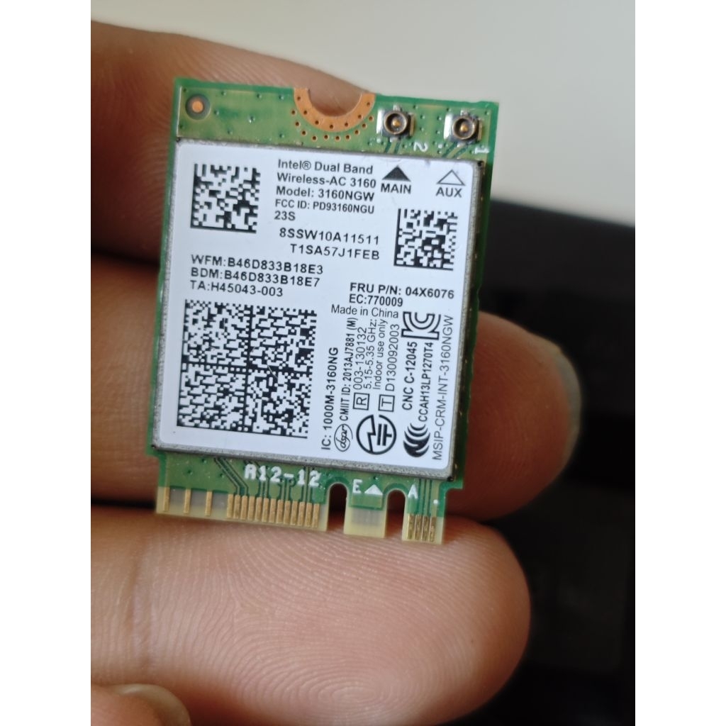 การ์ดไวไฟ Intel® Dual Band Wireless-AC 3160 รับคลื่น 2.4ghz/5ghz