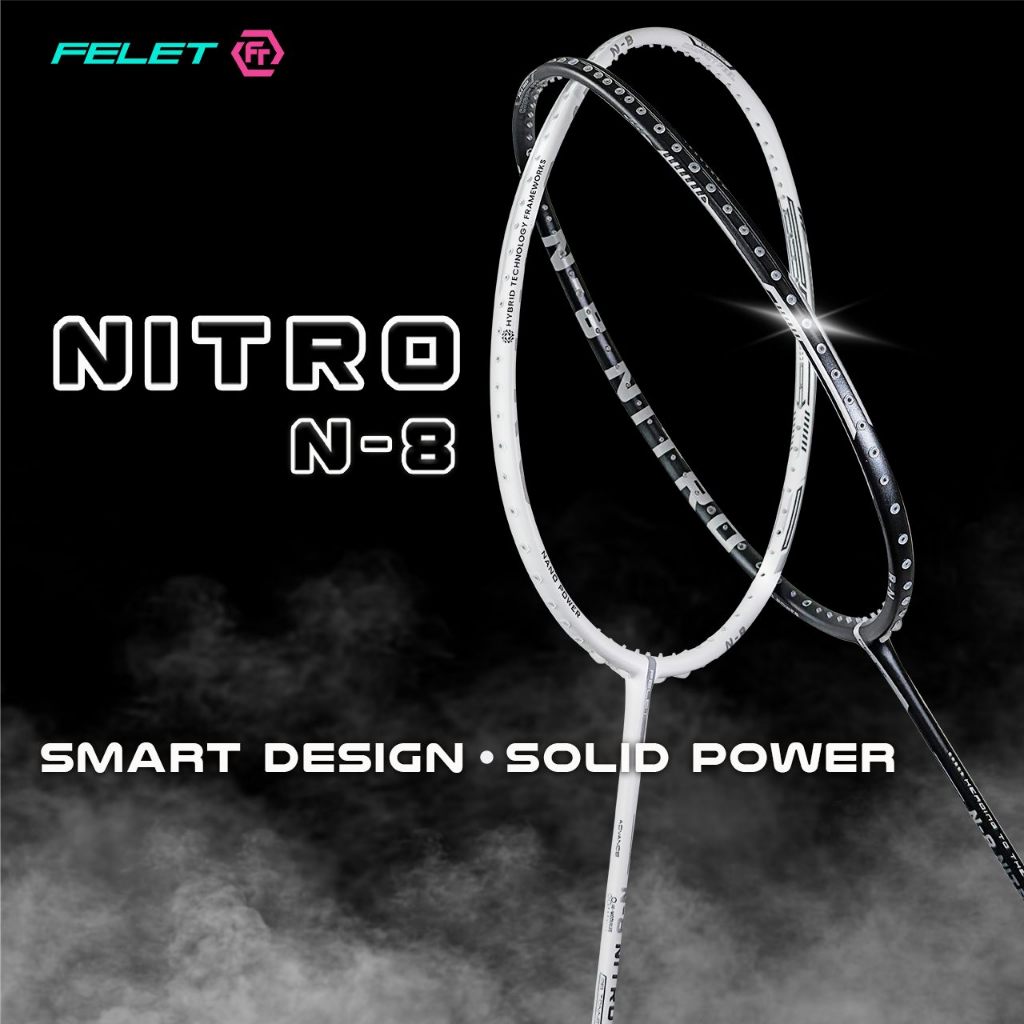 FELET NITRO N8 4U ไม้แบดมินตัน แถมเอ็น+ซอง+กริป(ประกันศูนย์ไทย 90วัน)