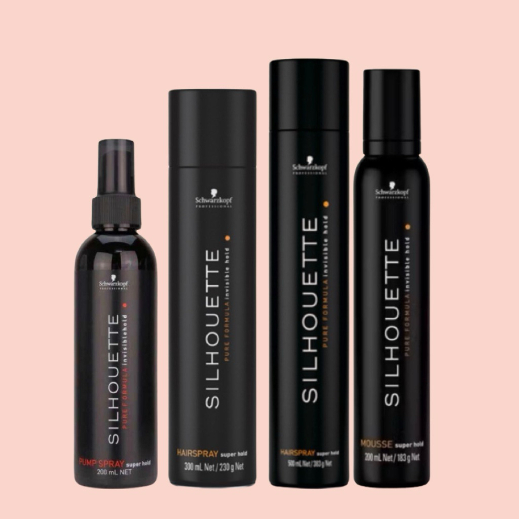 Schwarzkopf Silhouette Super Hold Range 200 300 500 ML.สเปรย์ฝุ่น สเปรย์น้ำ มูสผลิตภัณฑ์จัดแต่งทรงผมควบคุมทรงตามต้องการ