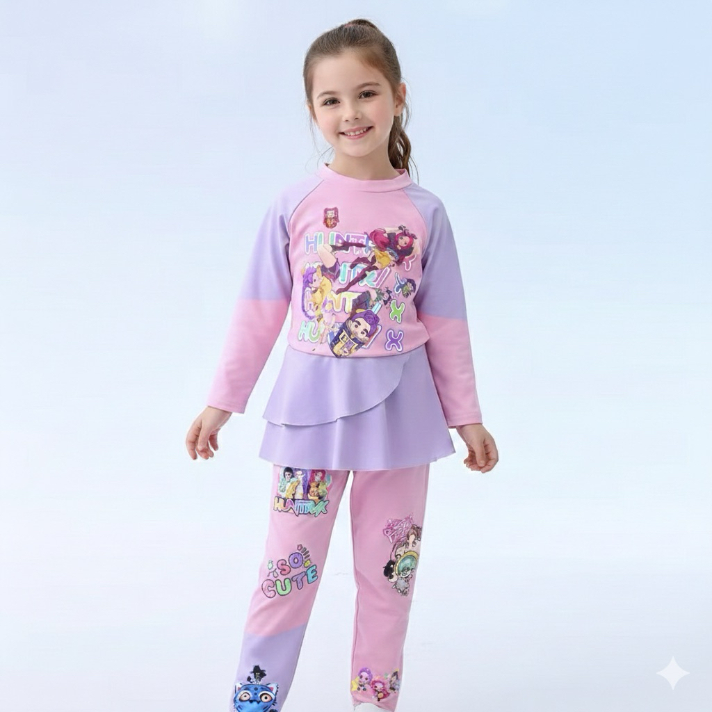 ชุดว่ายน้ำเด็กผู้หญิงลายSoda pop ชุดกระโปรงด้านในมีกางเกง ผ้าดี มีครบไซส์ พร้อมส่ง