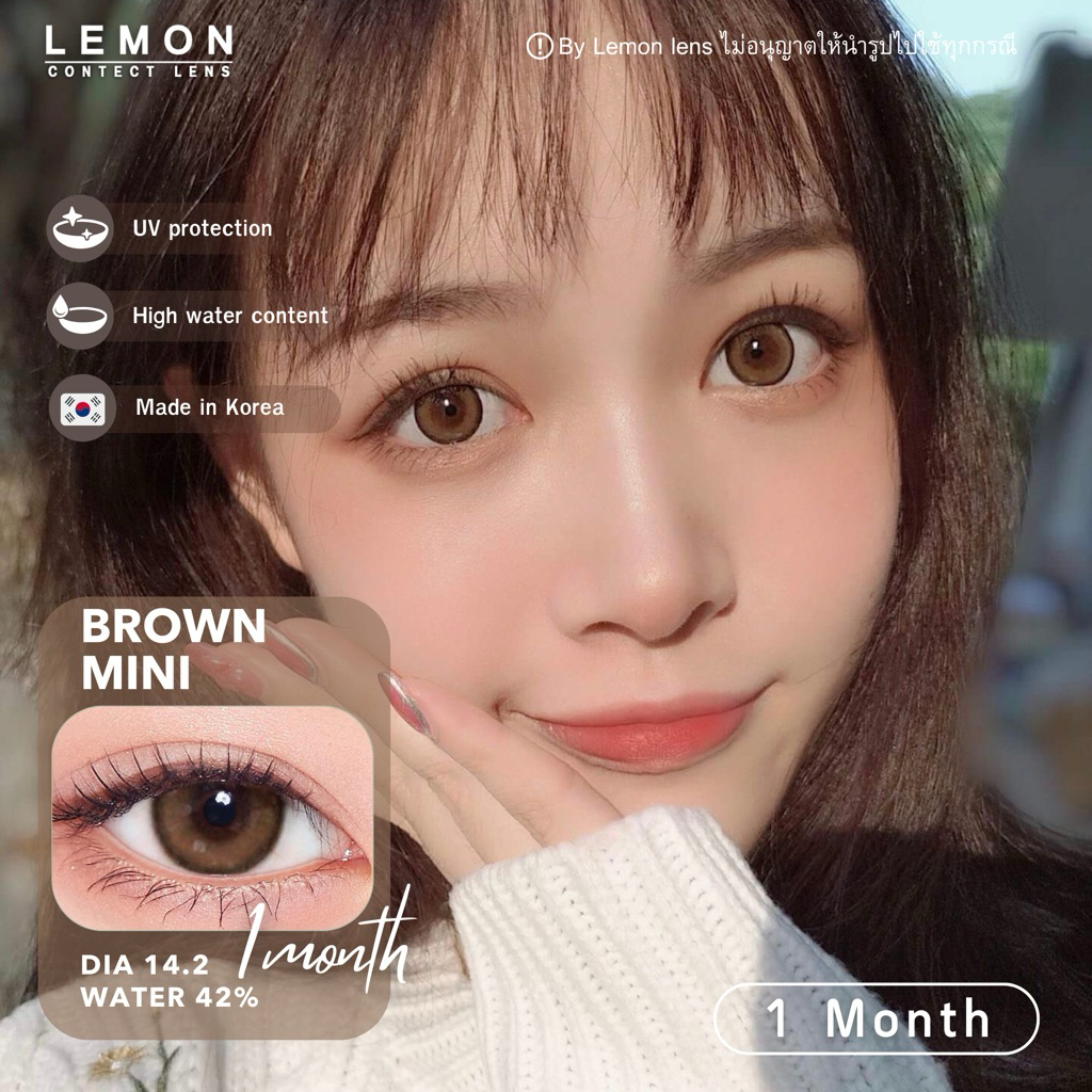 0702-CA | 🤎คอนแทคเลนส์รายเดือน Hydrogel สีน้ำตาล Brown Mini(ลายเล็ก) DIA14.2 💧water42% [ขนาดเล็ก ตาห