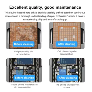 MAANT M090A / M090B แปรงทำความสะอาดหัวคู่ป้องกันไฟฟ้าสถิตย์สำหรับซ่อมโทรศัพท์มือถือ