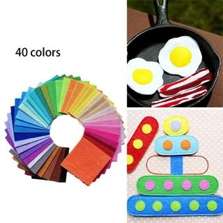 จัดส่งใน24ซม.ผ้าสักหลาด40สี หนา1MM ขนาด10CM 15CM 30CM แบบแข็ง สำหรับงานDIY ขายเป็นชุด แผ่นสักหลาด