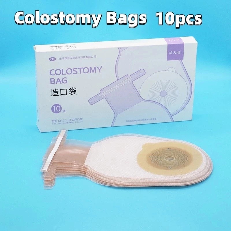 10 ชิ้น ถุงเก็บอุจจาระ ถุงอึแบบชิ้นเดียว Colostomy Bag ถุงเก็บอุจจาระ ขนาด 20-60มม.