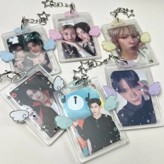 (พร้อมส่ง) เฟรมการ์ดอะคริลิคใสพวงกุญแจ ปีกนางฟ้า น่ารักมาก - ร้านไทย