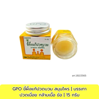 GPO ขี้ผึ้งแก้ปวดบวม องค์การเภสัชกรรม 15 กรัม บรรเทาอาการปวดบวมและกล้ามเนื้ออักเสบ แพ็ค 10 กระปุก