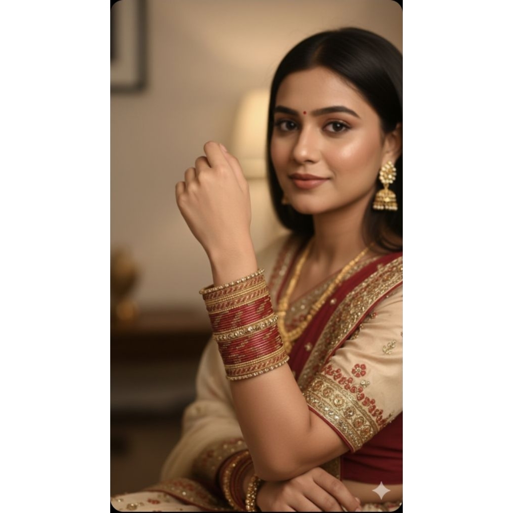 กำไลอินเดีย Beautiful Indian Bangles with Golden Contrast indian breclet