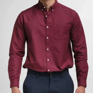 era-won เสื้อเชิ้ต คอปก แขนยาว Oxford Shirt Signature สี Maroon