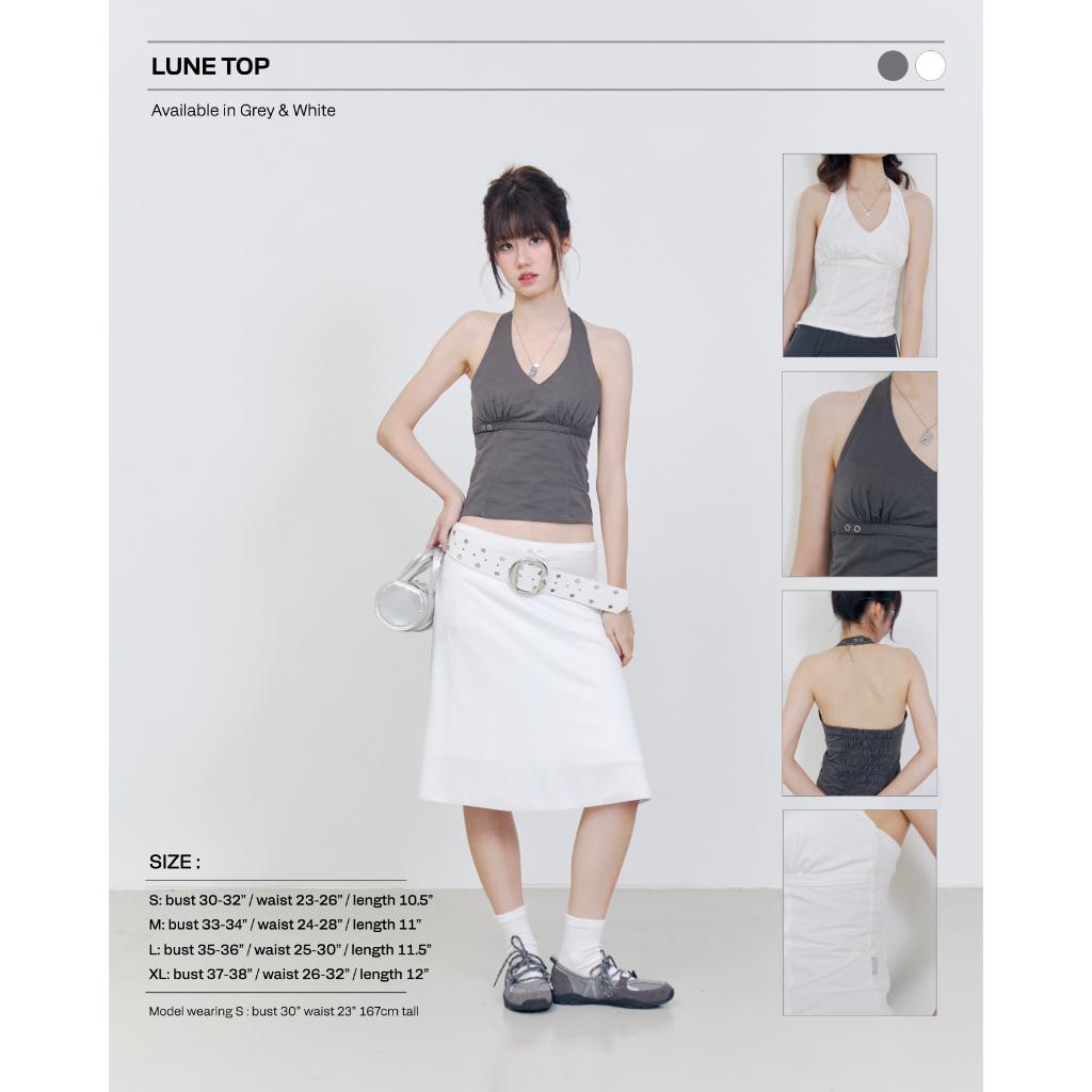 MELT.INMOMENTS Lune Top เสื้อคล้องคอกระดุมสแนป (พร้อมส่ง) - รูปที่ 7