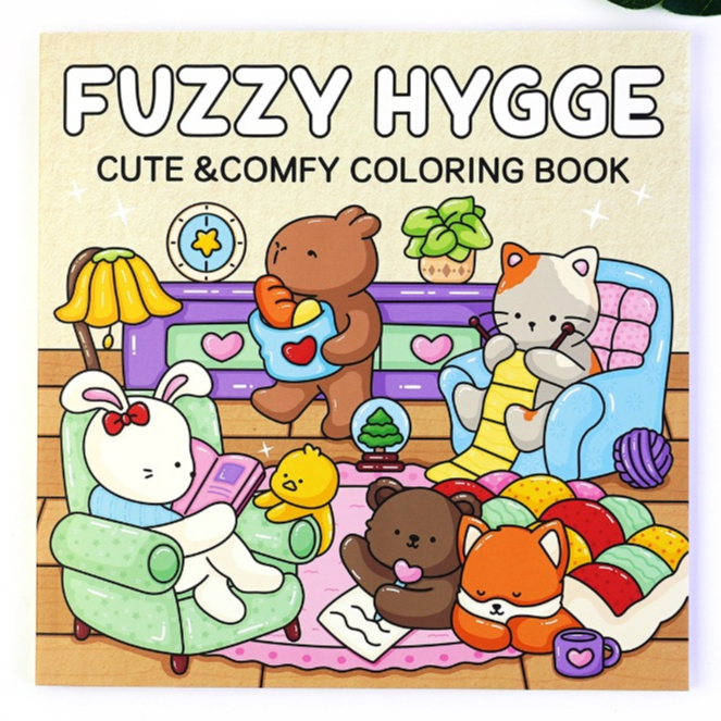 สมุดภาพระบายสี FUZZY HYGGE ภาพน่ารัก ลายเส้นชัด [Pre-order]