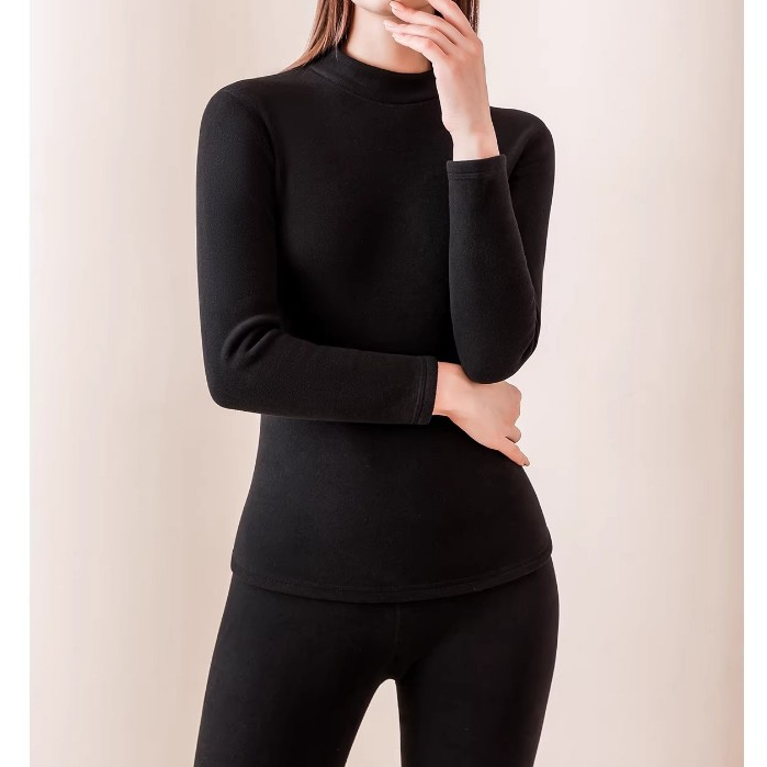 Plus Size~Thermal suit German fleece mid-neck design ชุดเทอร์มอลสีเทาที่ทันสมัย สามารถทนต่อความหนาวเย็นได้ต่ำถึง -10°C - รูปที่ 3