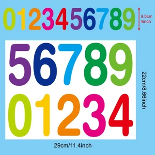 สติกเกอร์ตัวเลข ขนาดใหญ่4นิ้ว สีสด ติดแน่นทนนาน กันน้ำ