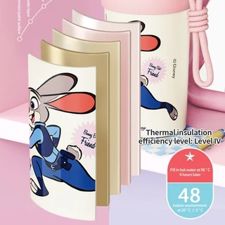 แก้วสแตนเลสเก็บเย็น 710มล ลายการ์ตูน ฝาปิดสายสะพาย ร้อนเย็น ของขวัญคริสต์มาสใหม่