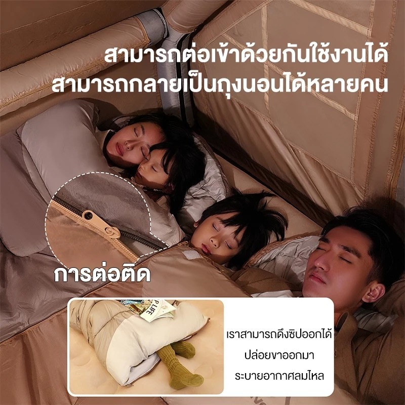 ถุงนอน  แบบพกพา ถุงนอนกลางแจ้ง สําหรับตั้งแคมป์ เดินป่า กลางแจ้ง สํานักงาน - รูปที่ 7