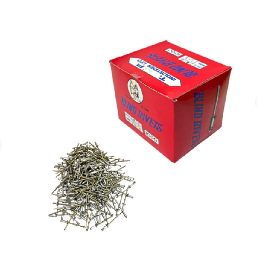 ตะปูยิงรีเวท รีเวท ลูกยิงรีเวท Blind Rivet ยี่ห้อคนป่า อลูมิเนียม มีหลายขนาด (แพ็คละ 50ตัว)