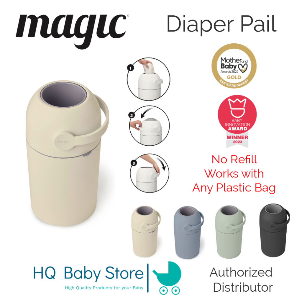 Magic Diaper Pail Majestic📍สินค้าแท้ 💯%📍ถังขยะเก็บกลิ่น 99.99% สามารถใช้กับถุงขยะทั่วไปได้ถุงขนาด 18 × 20 นิ้ว