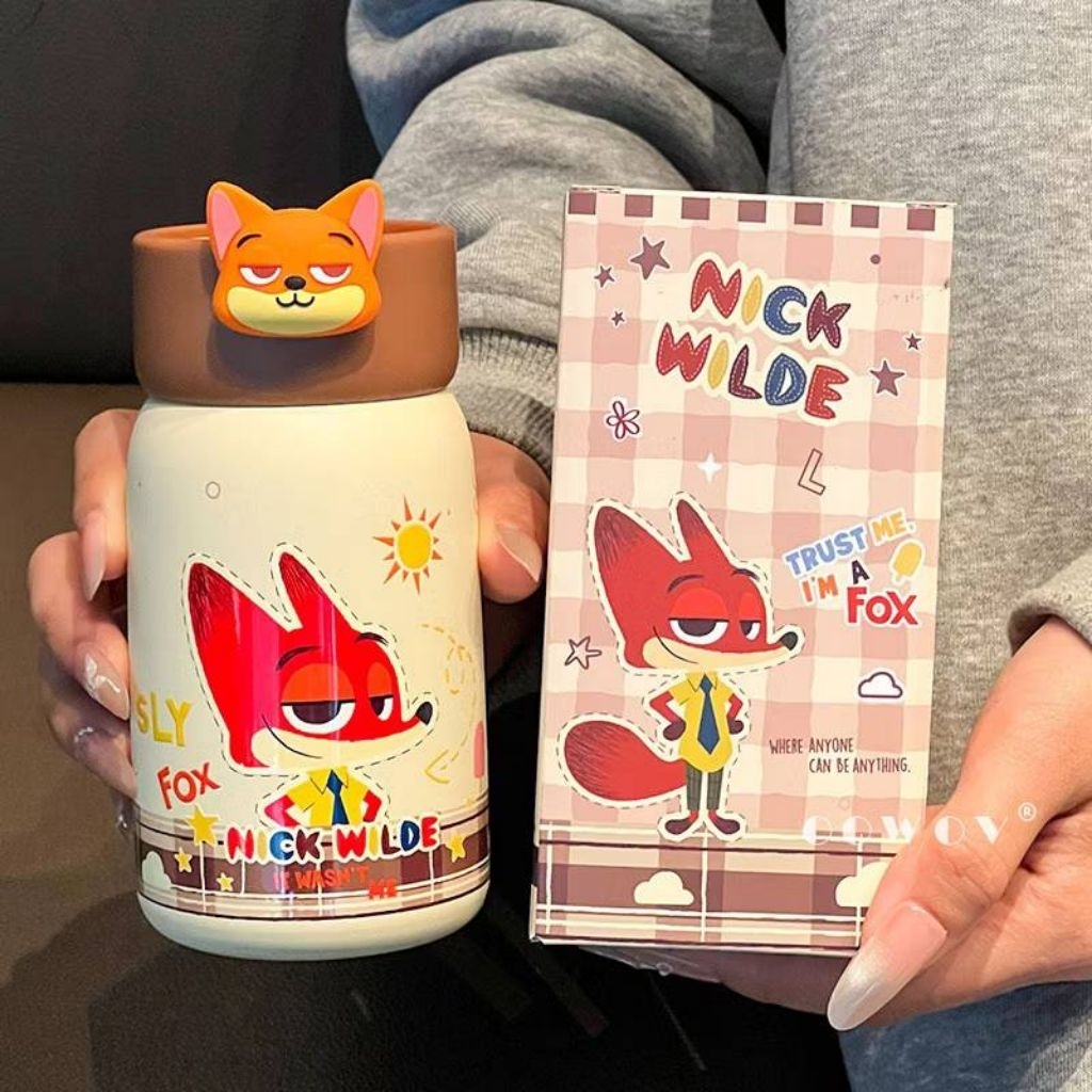 กระบอกน้ำเก็บอุณหภูมิ Zootopia สินค้าลิขสิทธิ์แท้💯💯💯 แบบฝาเกลียว ยกดื่ม  สแตนเลส 316 มี 3 ลาย ราคาใบละ 379 บาท - รูปที่ 2