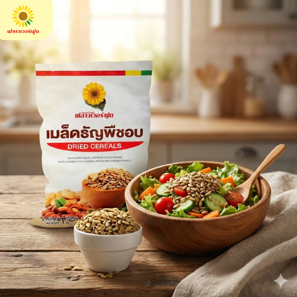 เมล็ดทานตะวันอบ ไม่ใส่เกลือ ไม่มีเปลือก 1000g Roasted Sunflower thumbnail 8