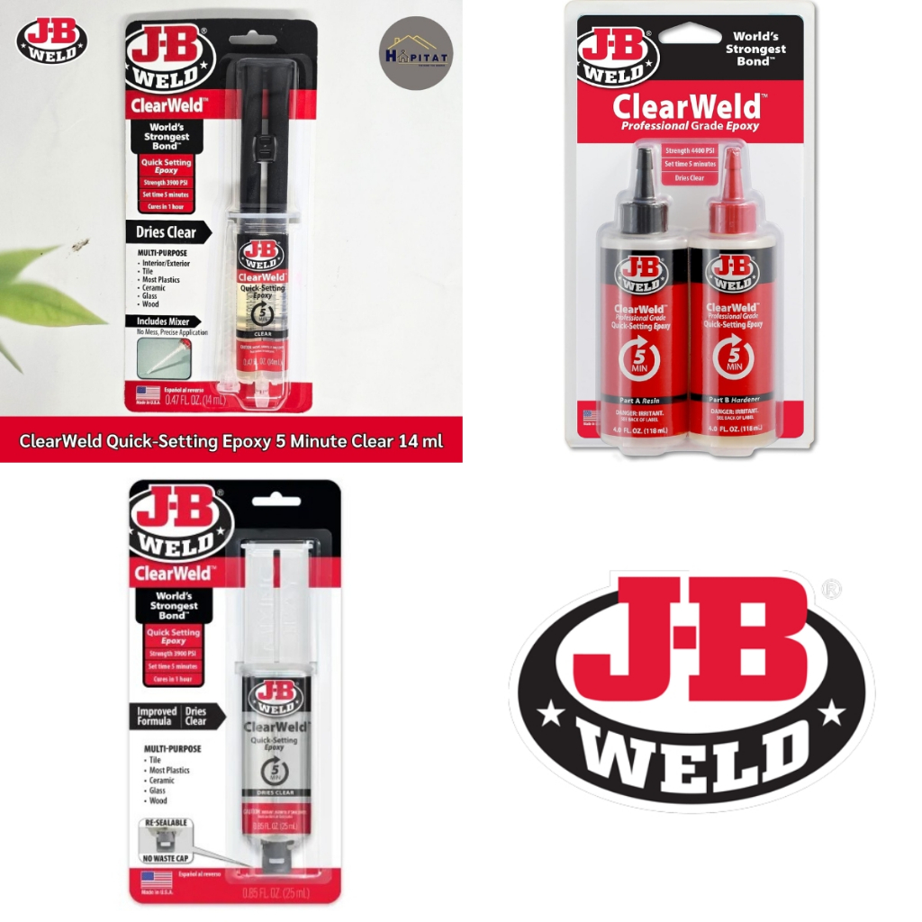 [J-B Weld] ClearWeld Quick-Setting Epoxy 5 Minute อีพ็อกซี่ กาวอเนกประสงค์