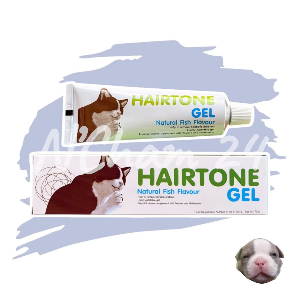 Hairtone Gel 70g หมดอายุ 9/27 อาหารเสริมวิตามินและไขมันช่วยระบาย ขับก้อนขน
