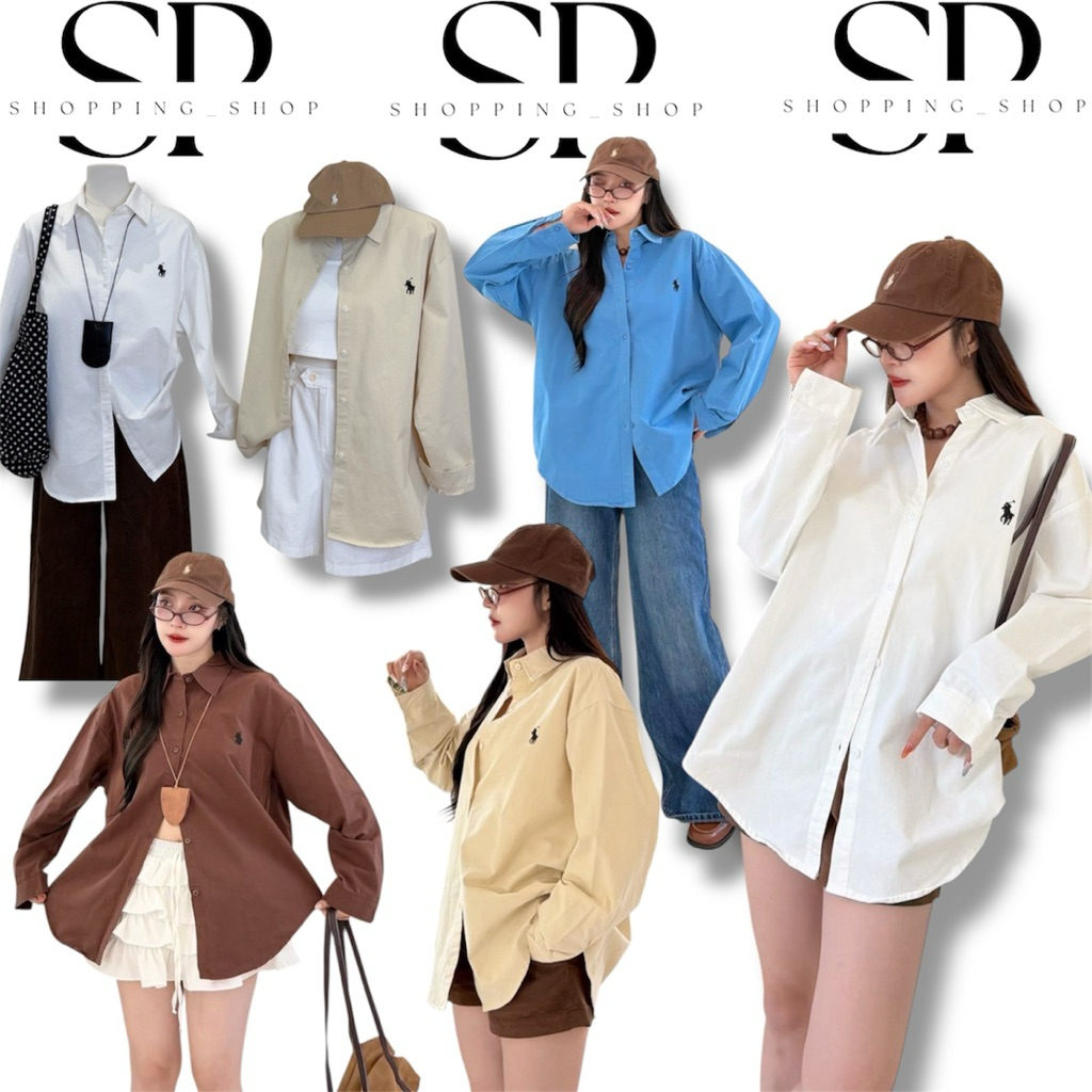 เสื้อเชิตปักม้าผ้าคอทตอลอย่างดีงานป้ายsiwashop 🐎