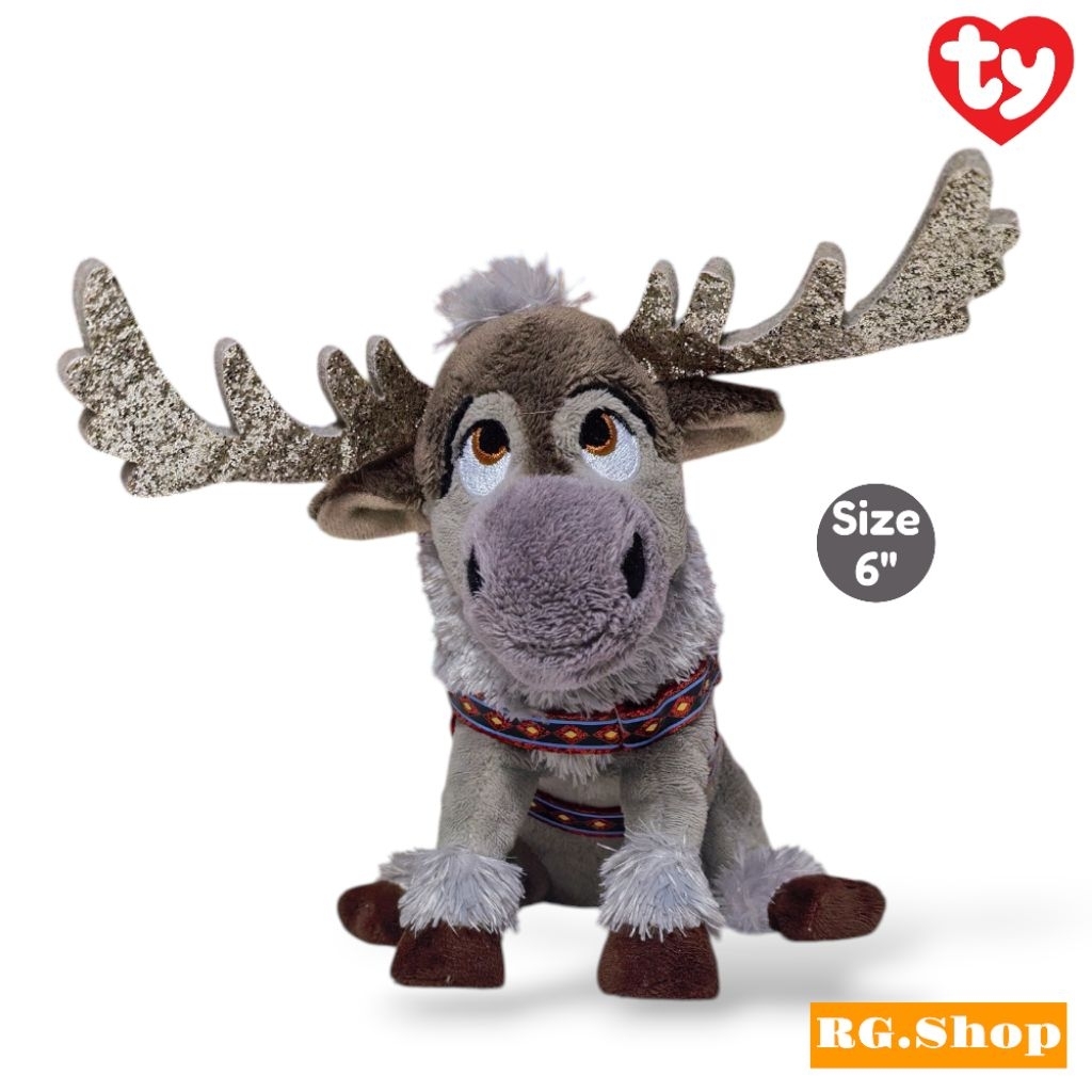 ✅พร้อม​ส่ง​✅ Ty Sparkle 6", 10" Sven Reindeer Disney Frozen ตุ๊กตา​กวางสเวน จากโฟรเซ่น แบรนด์​ty