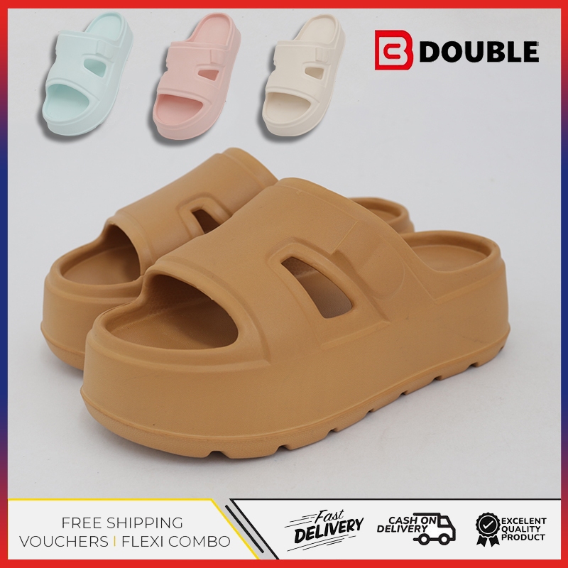รองเท้าแตะ BB Double สำหรับบกญิงในร่มบ้านฤดูร้อน – รองเท้า รองเท้าแตะผู้หญิงในร่มบ้านฤดูร้อนเรียบง่ายห้องน้ำลื่นอาบน้ำนุ ราคา ถูกที่สุด ดีลบีเคเค รูปภาพหลัก