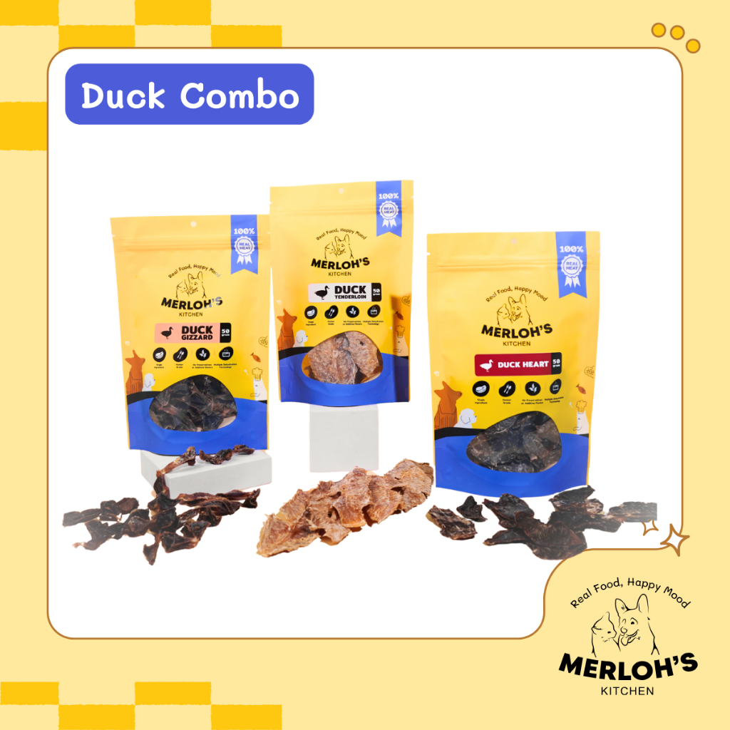 เซ็ทคอมโบเป็ดสุดคุ้ม! Merloh's Kitchen ในเซ็ทมี สันในเป็ด หัวใจเป็ด กึ๋นเป็ด 50g.