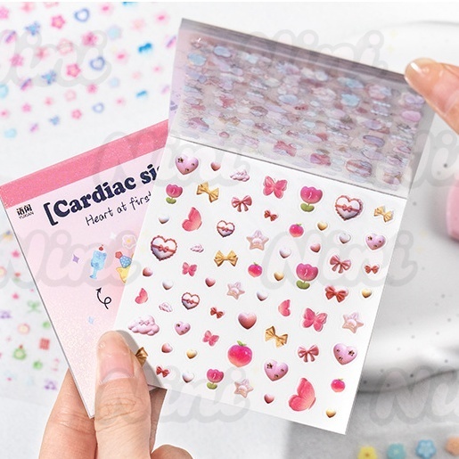 สติกเกอร์ตกแต่งเล็บและสติกเกอร์ติดโทรศัพท์ หนังสือสติกเกอร์การ์ตูน PET ขนาดเล็ก ดีไซน์ 1600+ น่ารัก - รูปที่ 3