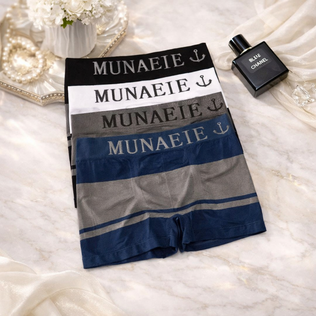 (ร้านใหม่) กางเกงในชาย MUNAFIE BOXER  (Free Size) เนื้อผ้านิ่มบางเบาใส่สบาย
