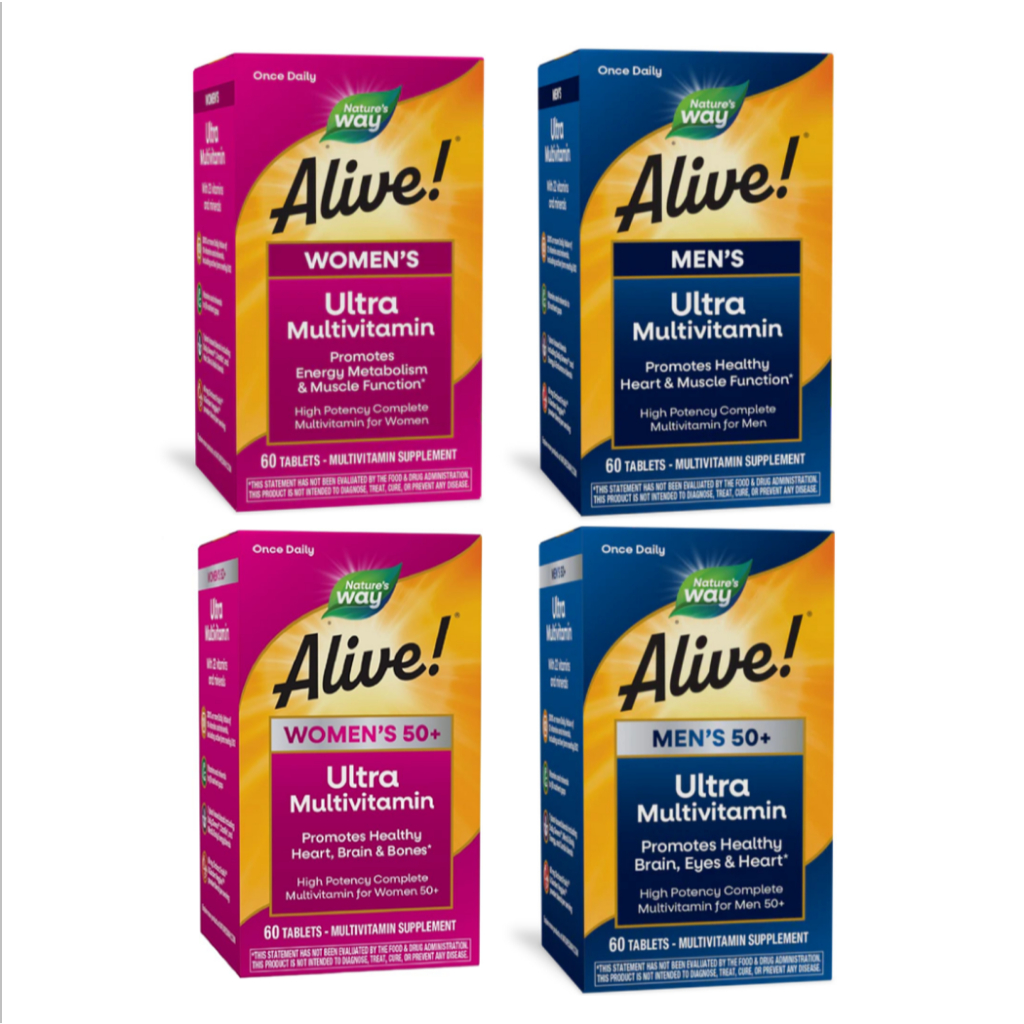 Nature’s Way Alive! Men, Women Ultra MultiVitamin วิตามิน+สารอาหารครบหมด สำหรับผู้หญิง/ผู้ชาย/และวัย