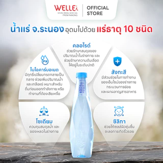 [ส่งฟรี] (60 ขวด) Welle Alkaline Mineral Water น้ำแร่อัลคาไลน์เวลล์เล่ 525 มิลลิลิตร 5 แพค จากแหล่งน้ำแร่ระนอง