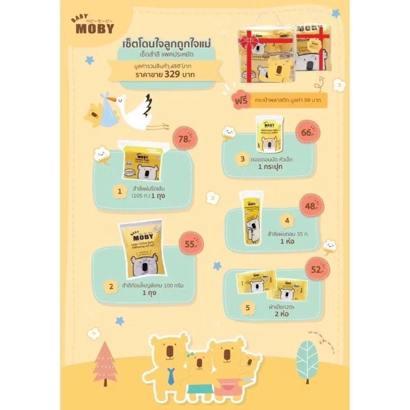 📮ส่งด่วนพิเศษไม่มีวันหยุด📮 Moby เซตกระเป๋าสำลีสำหรับคุณลูก Newborn Essential - รูปที่ 7