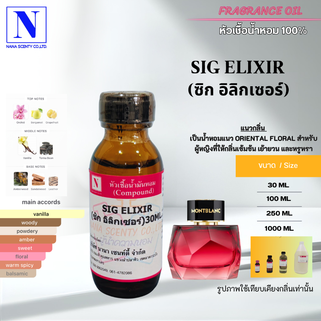 หัวเชื้อน้ำหอม 100% กลิ่นซิก อิลิกเซอร์ (SIG ELIXIR)