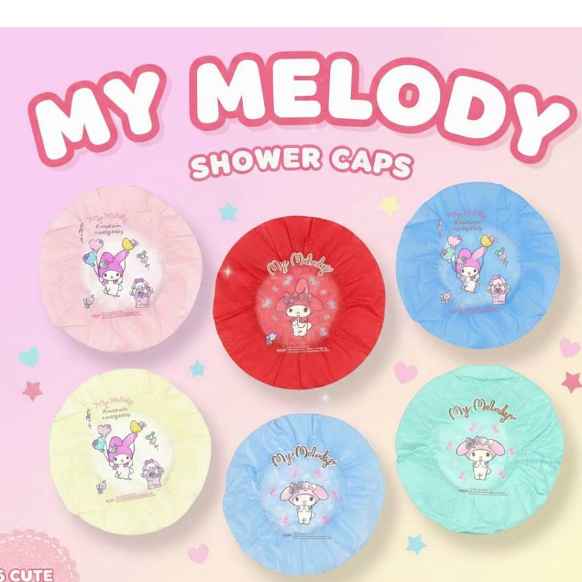 หมวกคลุมผมอาบน้ำ My Melody/Sanrio สุดคิ้วท์! ป้องกันผมเปียกได้ 100% สวยครบจบในห้องน้ำ!" ขนาด กว้าง29ซม.x ยาว29ซม.