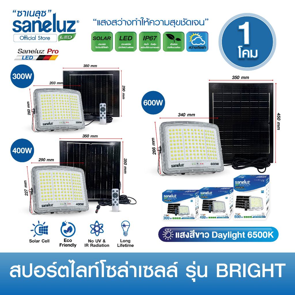 สปอร์ตไลท์โซล่าเซลล์ ขนาด 300W 400W 600W รุ่น BRIGHT ให้แสงสว่างชัด ทนแดด ทนฝน ใช้งานได้นาน เปิด-ปิด อัตโนมัติ