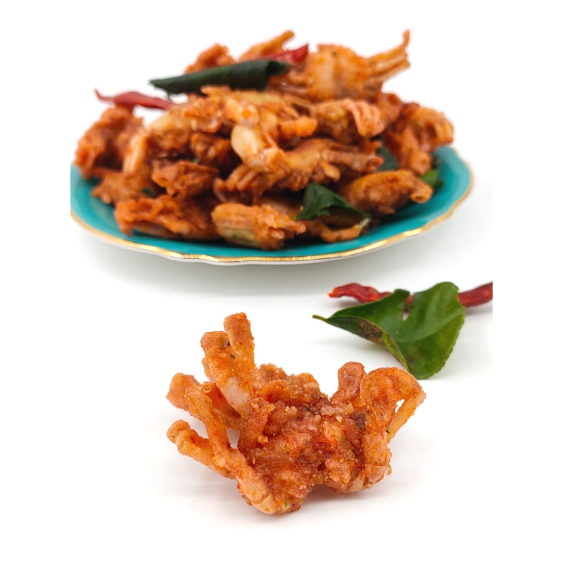 ปูกรอบสมุนไพร(ปูทะเล) 100/200/500กรัม กรอบอร่อย พร้อมทาน