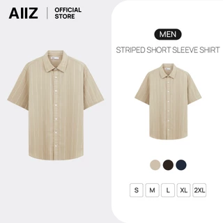 AIIZ เสื้อเชิ้ตผู้ชายแขนสั้นลายทาง AIIZ Men’s Striped Short Sleeve Shirt