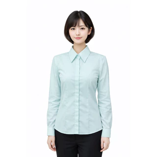 เสื้อเชิ้ดเเขนยาวทำงานเข้ารูปผ้าร่องปี้เก้ทรงสุภาพจร้า6สีจร้า