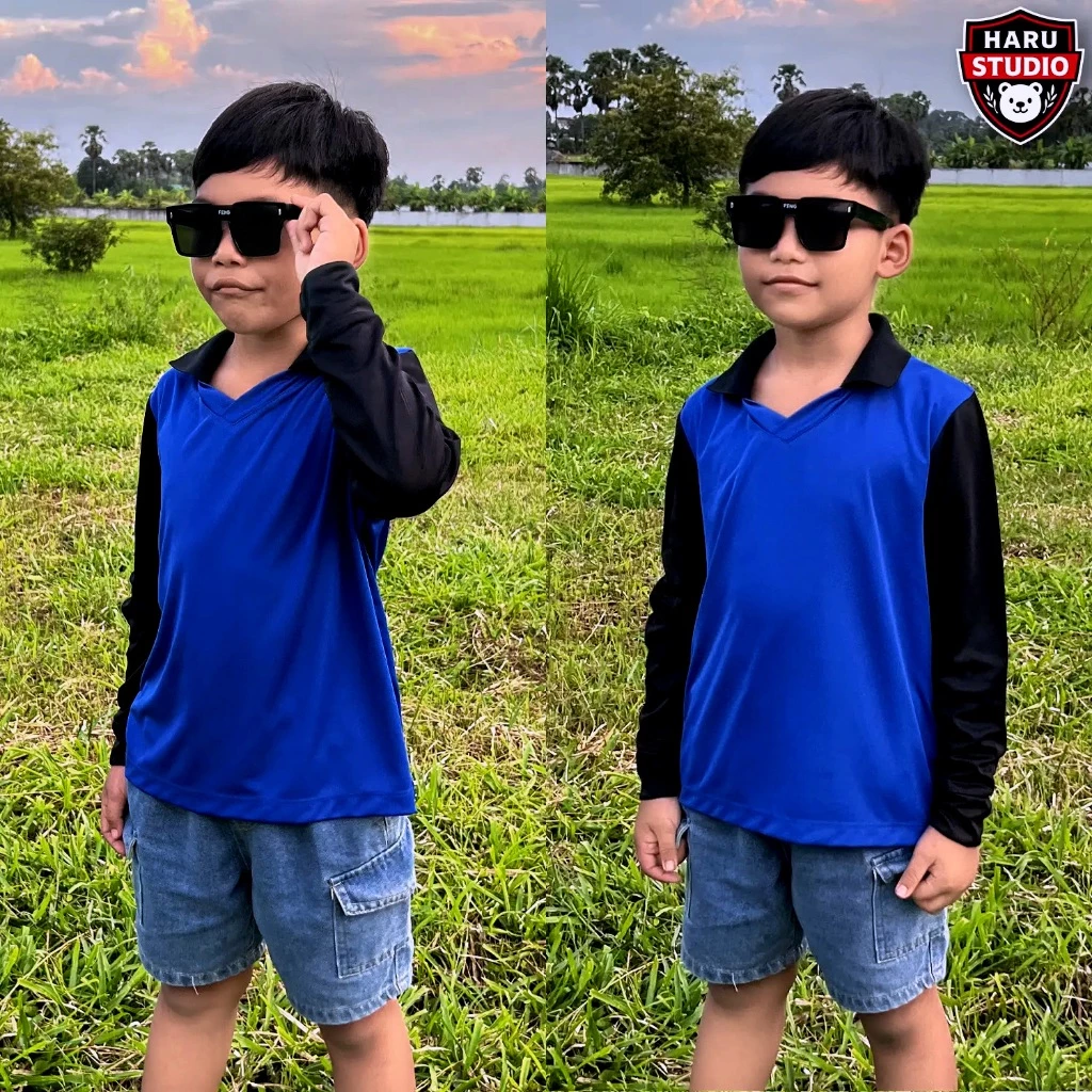 เสื้อปุ๋ยเด็ก แขนยาว คอปก แบรนด์ฮารุ ใส่ทำกิจกรรม ทำคอนเท้นท์ ไม่ซ้ำใคร กันร้อนกันแดด [ ส่งฟรี | จากโรงงานไทย ] thumbnail 9